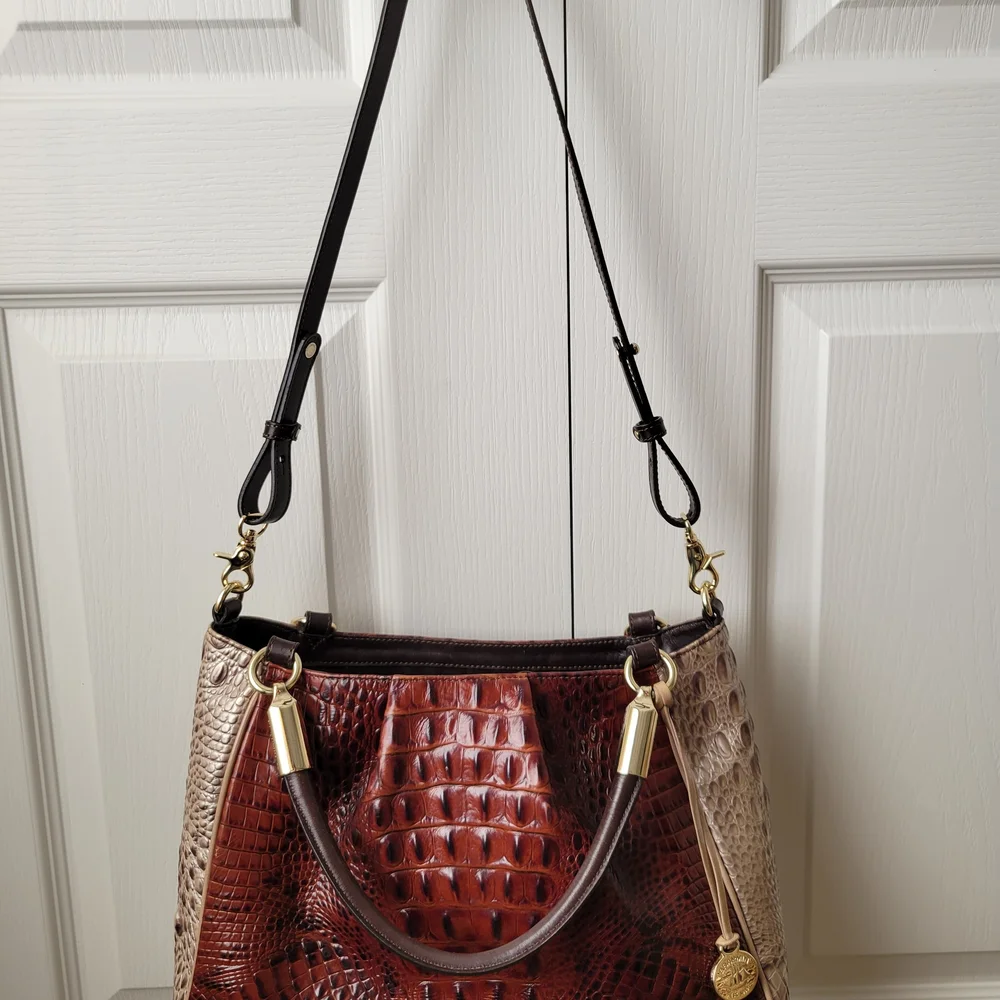 Brahmin RUBY PECAN AZUMA Satchel Shoulder Bag Crossbody - Picture 3 of 8